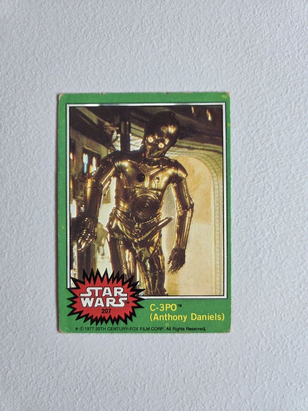 1977 Topps Star Wars Golden Rod C-3PO Error Card #207 Series 4 Plus Bonus Card